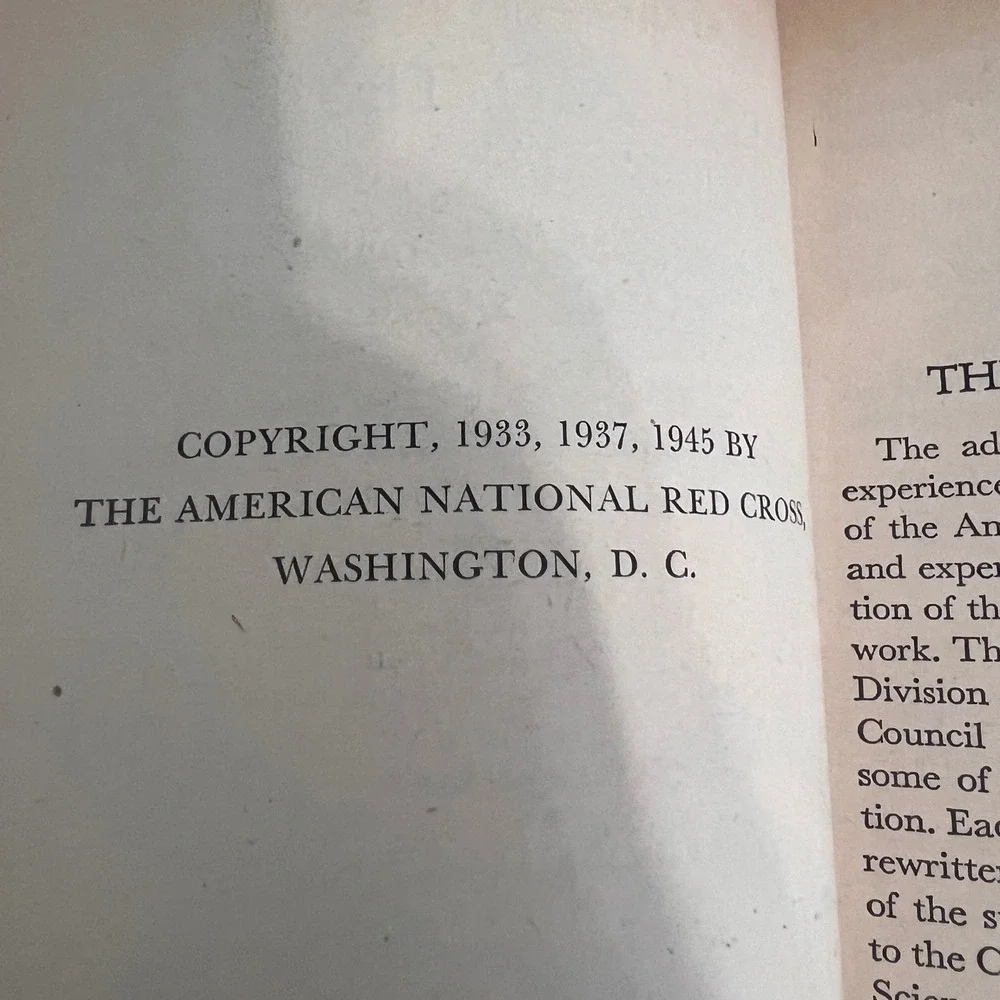 Vintage 1945 American Red Cross First Aid Textbook Revised Edition Illustrated